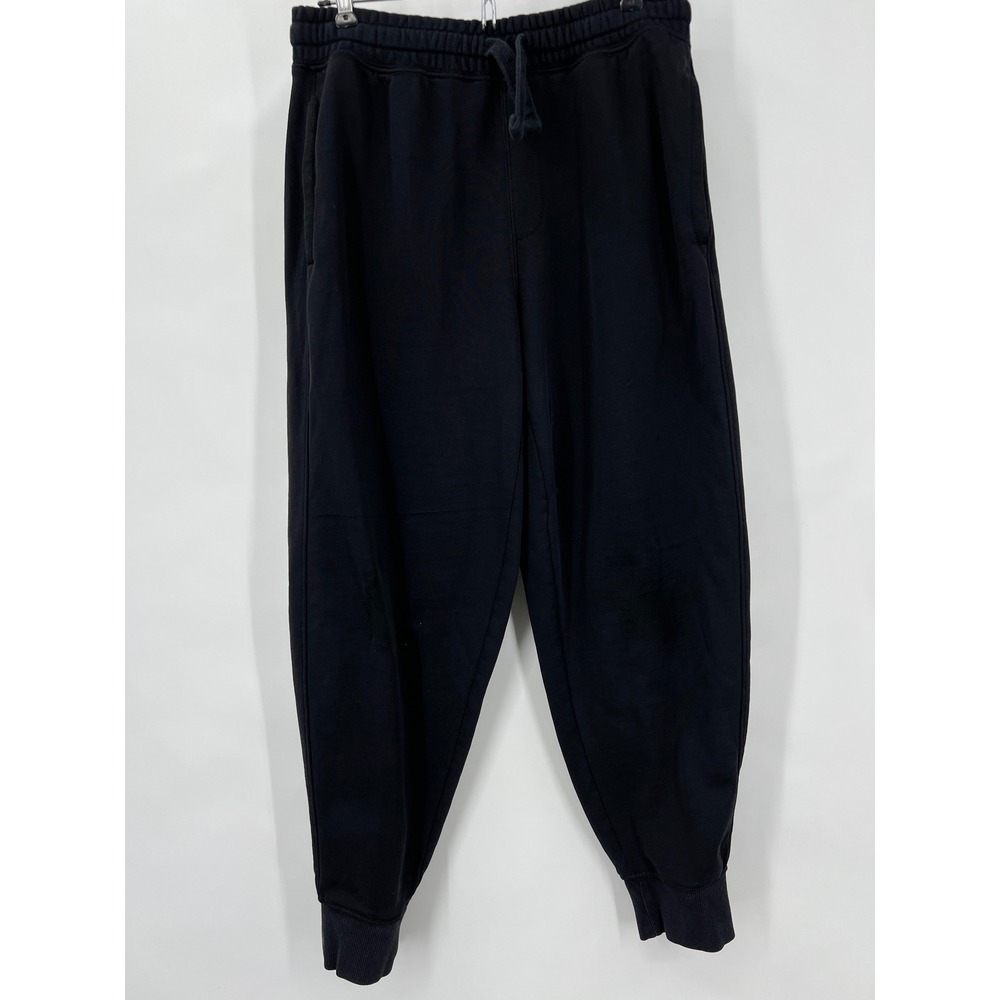 Old Navy Womens S Jogger Thrashed Worn Knees Sweatpants Black Cotton Drawstring
